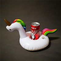 Porte-boissons gonflable licorne en PVC, support flottant pour canettes de bière, fournitures pour fêtes au bord de la piscine, seau à glace, bac à boissons, sous-verre flottant