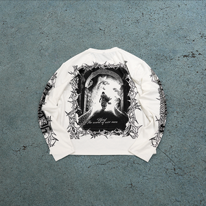 Maglietta Streetwear di Alta Qualità a Maniche Lunghe Personalizzata in Tessuto Termico con Taglio Corto e Stampa Integrale da Uomo - Product Image 2