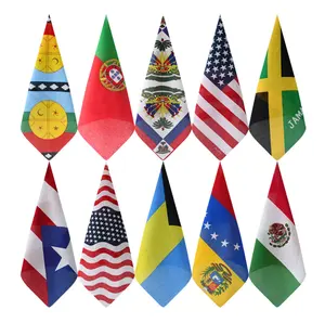 Different Country Flag Printed Bandana 55*55cm Square Scarf Customized Soft Cotton Head Wear Accessories