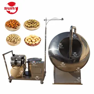 Snack Voedsel Fabriek Gebruikt Hoge Efficiëntie Chocolade Pinda Moer Coating Machine