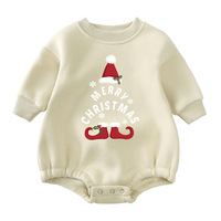 Nouvelle combinaison unisexe pour bébé sur le thème de Noël 2026 pour la saison automne/hiver, en tissu de coton épais pour garder les nouveau-nés au chaud