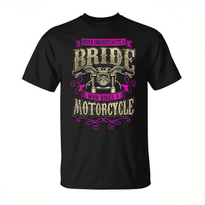 T-shirt de mariée motard pour femme, idéal pour les enterrements de vie de jeune fille - Product Image 2