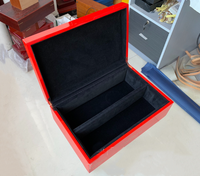 Boîtes en bois en verre à vin MDF de luxe personnalisées, boîte à vin de laque de piano pour emballage cadeau de parfum