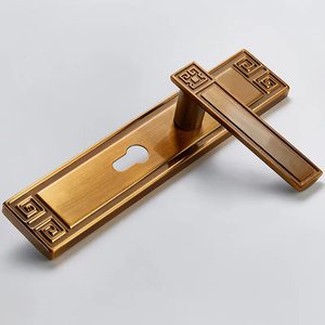 Zinc Alloy Room Door <b>Lock</b> with Keys Door <b>Handle</b> <b>Lock</b> on Plate Home - Product Image 4