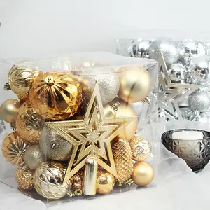 Nuovo arrivo decorazione natalizia 45 pezzi albero Top Star palla di natale ciondolo albero di natale Set pacchetto regalo