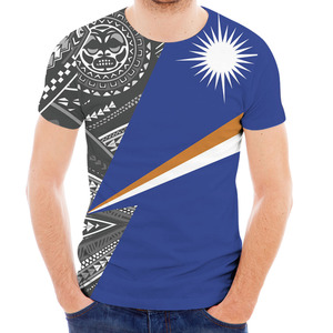 Camisetas para hombre Moda Último diseño Polinesia con <span class=keywords><strong>bandera</strong></span> de las <span class=keywords><strong>Islas</strong></span> <span class=keywords><strong>Marshall</strong></span> Impreso Casual Slim Fit Camisas de manga corta básicas Tops - Product Image 2