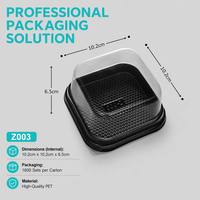 Boîte d'emballage individuelle carrée en PET de qualité alimentaire avec couvercle transparent pour pâtisserie à emporter et emballage cadeau