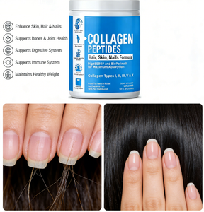 Poudre de peptides de collagène |   Types I, II, III, V <span class=keywords><strong>et</strong></span> X |   avec DigeSEB & BioPerine pour la santé des <span class=keywords><strong>cheveux</strong></span>, de la peau, des ongles <span class=keywords><strong>et</strong></span> des articulations - Product Image 5