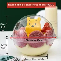 Bol à salade en PET transparent, profond et rond, en plastique de qualité alimentaire, jetable, pour mousse, gâteau, dessert, salade de fruits, emballage à emporter