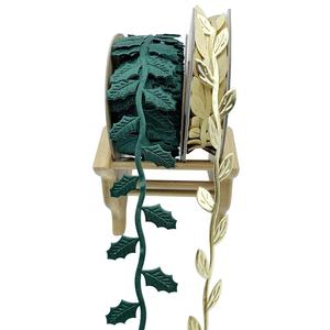 E-Magic Decoration Ribbon <span class=keywords><strong>Holly</strong></span> Leave Color sólido Hoja Cinta Regalo Flor Embalaje Diy - Product Image 2