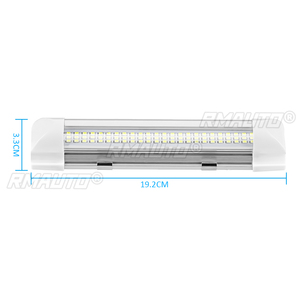 2 pièces, 72 LED, lampe intérieure de voiture, bande lumineuse blanche, barre lumineuse de lecture, interrupteur marche/arrêt, cabine de camion, camion, camping-car, bateau, caravane, RV, 12V 24V - Product Image 6
