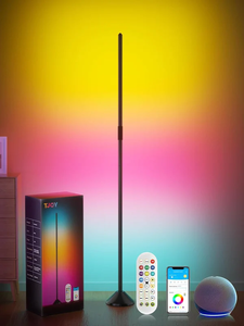 <b>Smart</b> Color Changing Floor Lamp for Living Room Alexa Compatible & <b>Remote</b> <b>Control</b> Dimmable Standing Lamp - Product Image 3