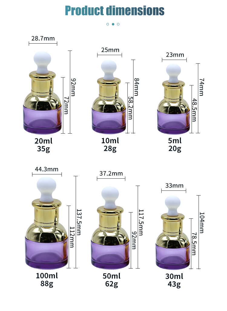 Silk Screen Cosmetic Dropper Bottle 10ml Glass Perfume Bottle With Dropper