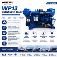 Moteur diesel marin SCDC Weichai WP13 450-500 CV 1800 tr/min, norme IMO Tier II, pour travaux de remorquage et bateaux de pêche