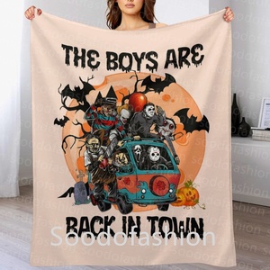 Ventas al por mayor personalizado Halloween <span class=keywords><strong>Horror</strong></span> personaje Jack franela polar manta Festival sofá cama mantas de viaje - Product Image 4