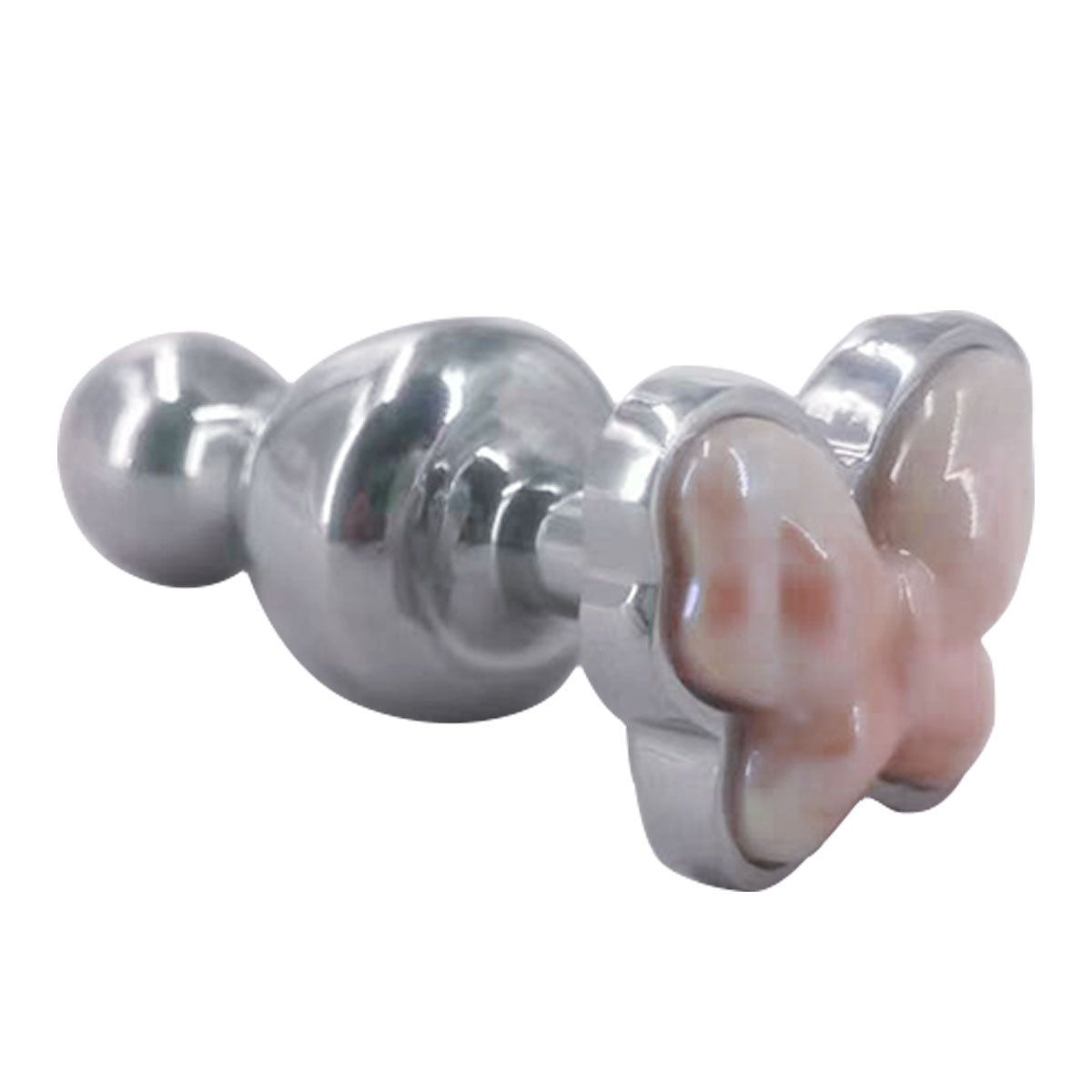 Butterfly Model Double Beads Removable Metal Anal Plug