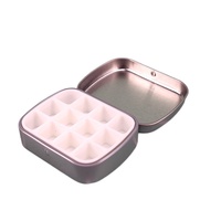 Mini palette en métal, boîte de rangement portable pour peinture aquarelle d'extérieur, étui vide en métal pour gel à ongles