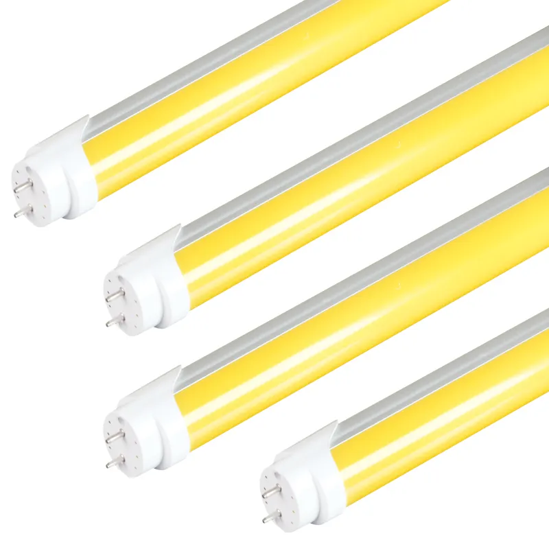 Gelbe Farbe UV-freie LED-Röhre T5 T8 500nm Halbleiter-UV-Filter LED-Licht T8 4ft Bernstein 18w Reinraum Kunst museum Licht