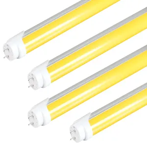 Sarı renk UV ücretsiz Led tüp T5 T8 500nm yarı iletken UV filtre Led ışık T8 4ft amber 18w temiz oda sanat müzesi ışık