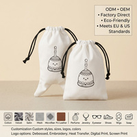 Pochette à cordon en coton mousseline biologique et toile de lin avec logo personnalisé pour emballage cadeau de vêtements, parfums, savons et coupes menstruelles