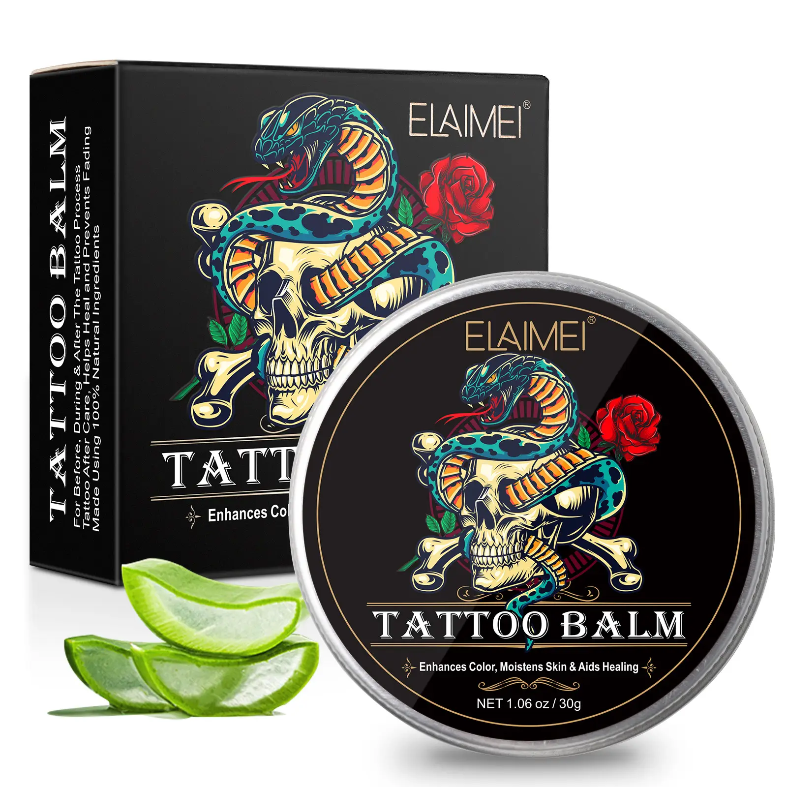 ELAIMEI Natural Tattoo Cream Color Enhancement Aftercare Brightener Moisturizer Tattoo Balm