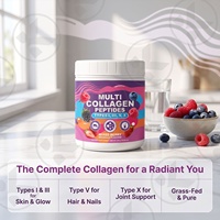 Poudre de collagène multi-peptides OEM/ODM la plus vendue, issue de bovins nourris à l'herbe, sans OGM, pour l'éclat de la peau, le soutien des articulations, des cheveux et des ongles