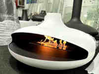 Cheminée à éthanol autoportante PANSEE Flying Saucer 600-1200MM en acier au carbone, chauffage à l'alcool, décorative et personnalisable pour l'intérieur