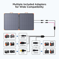 Panneau solaire portable pliable MECO F 100W, module PV 100W pour le camping, la station d'alimentation extérieure