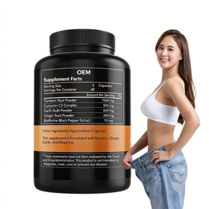 OEM เคอร์คูมินขมิ้นชัน 2360 มก. ผสมไบโอเพอรีน กระเทียม ปราศจาก GMO ไม่มีสารเติมแต่ง ช่วยบำรุงข้อต่อและสุขภาพหัวใจ 120 แคปซูล - Product Image 4
