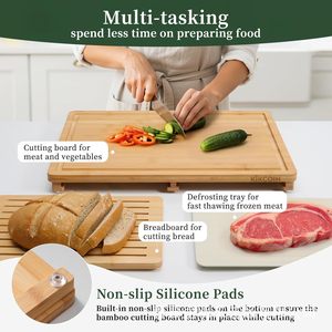 Planche à fromage en bois massif avec plateaux extensibles pour servir et couper, usage en cuisine - Product Image 2