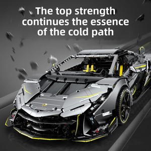 Guli Lambo One Sportwagen-Bausteine 7 Zusammen gebaut <span class=keywords><strong>9</strong></span> Schwieriges mechanisches Set Kunststoff für kompatibles Spielzeug - Product Image 5