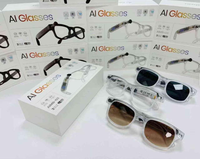 AIMB-G2 Smart Glasses With 3 Lens 8MP Camera for BT Call AI Translation Recognition 1080P Video Recording Smart Glasses