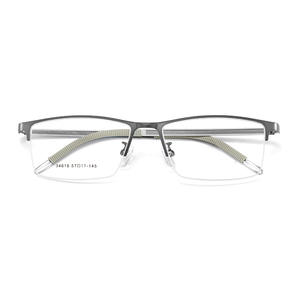 Monture de lunettes demi-cerclées rectangulaires Voss pour homme 57-17-145, branches antidérapantes, verres en résine, origine Danyang - Product Image 1