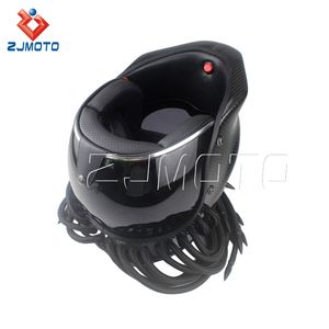 L tamaño depredadores máscara de fibra de carbono <span class=keywords><strong>neca</strong></span> de la motocicleta del casco de la cara de hombre de hierro de seguridad punto con casco bolsa de almacenamiento - Product Image 5