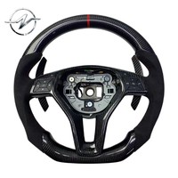 Volant sport à 3 branches en fibre de carbone antidérapant avec palettes de changement de vitesse pour Benz W213 W204 S500 S320 Classe C, couleurs personnalisables