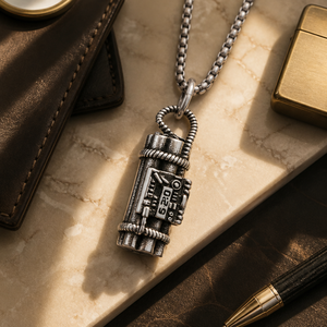 Collar Personalizado de Acero Inoxidable Estilo Vintage con Colgante de Dinamita, Retro Punk, <span class=keywords><strong>Bomba</strong></span> de Tiempo, para Hombre y Niño, Gótico, Venta al por Mayor B2B, Hip Hop - Product Image 1