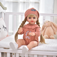 Vente en gros de poupées reborn en silicone souple de 55 cm, poupée en vinyle, poupée pour enfants, jouet pouvant avoir une fonction de conversation pour les cadeaux de jouets