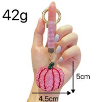 Porte-clés Citrouille 3D Scintillant en Cristal, Pendentif Élégant pour Sac et Voiture, Idéal pour Femmes et Filles