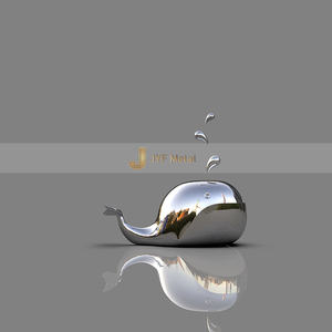 V80 Grande sculpture moderne en métal Décoration de jardin en acier inoxydable Sculpture animale polie à la main - Product Image 1