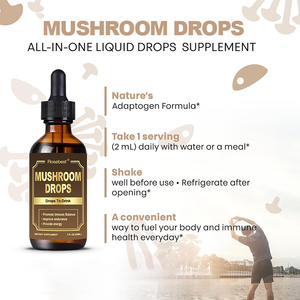 Suplemento Líquido en Gotas de Extracto de Hongo Reishi y Cordyceps con Melena de León, Marca Privada OEM, Todo en Uno, para Beber, para la Concentración y el Sistema Inmunitario - Product Image 4