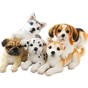 Wholesale Cute Plush Lying Dog Stuffed Animal, Adorable and Lifelike Non-Electric Small Dog Toy, New Cross-Border Product on Am