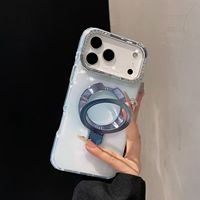 Étui de téléphone portable de luxe pour femmes en TPU électro-plaqué avec support magnétique antichoc pour 11/12/13/14/16/17 Pro Couleurs dégradées