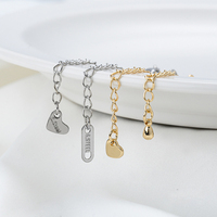 Chaîne d'extension en acier inoxydable 316 plaqué or 14 carats, inaltérable, pour accessoires de bijoux faits main (bracelets et colliers)