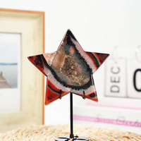 Ornement en pierre de cristal naturelle d'agate druzy de haute qualité pour la guérison énergétique, décoration intérieure, fabriqué à la main par des artisans