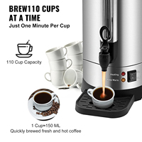 Vente en gros Urne électrique à café et eau chaude en acier inoxydable de qualité commerciale pour restaurant, buffet et hôtel