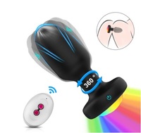 Rotierender Vibrations-Analplug mit Leuchtender Basis 7-Gang Fernbedienung & APP-Steuerung - Liebevoll Gefertigte Analtoys aus Flüssigsilikon von Sex Toy Factory