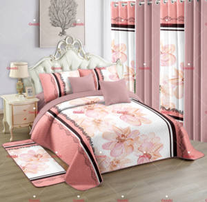 Ensemble de couette 12 pièces avec rideaux Couvre-lit King Size avec rideaux assortis - Product Image 1