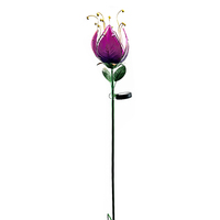 Lampes solaires de jardin LED en forme de fleur en verre, boule de cristal, éclairage solaire LED en forme de fleur, tulipe