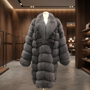 Veste en fourrure de renard véritable épaisse et chaude, réversible, imperméable, grande taille pour homme, OEM - Product Image 2
