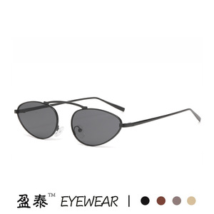 แว่นกันแดดทรงแคทอายโลหะ Yingtai Eyewear ป้องกันรังสียูวี 400 สำหรับผู้หญิง แฟชั่นสไตล์สตรีท - Product Image 5